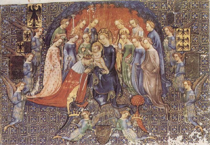 Michelino da Besozzo The Christ Child crowns the Duke Sweden oil painting art
